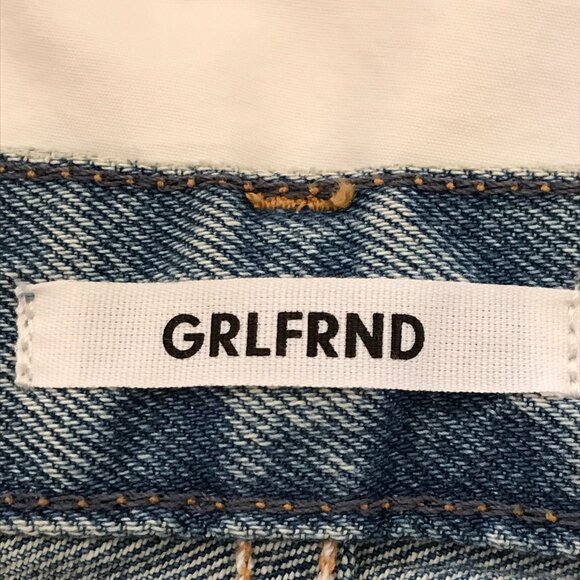 Grlfrnd Karolina Jeans Women 29 Blue High Rise Distressed Button Fly Raw Hem - Picture 3 of 15